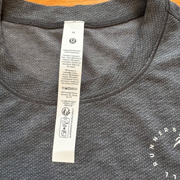 NEW Lululemon Womens Medium Run Crew Graphic Mesh SS Shirt Top Heather Grey - Picture 6 of 6